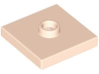 Plate Special 2 x 2 with Groove and Center Stud (Jumper) in Light Nougat