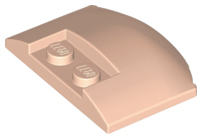 Brick Round 3 x 4 x 2/3 Triple Curved with 2 Sunk Studs in Light Nougat