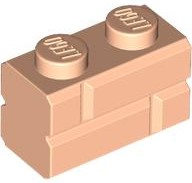 Brick Special 1 x 2 with Masonry Brick Profile in Light Nougat
