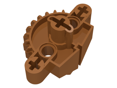 Large Figure Skeletal, Torso, Gear 9 Tooth with 3 Axle Holes and 2 Holes (Matoran) in Light Brown
