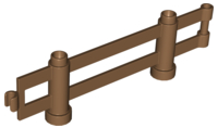 Duplo Fence 1 x 10 x 2 Extended Bottom [Clip and Bar ends] in Light Brown