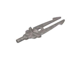 Weapon Sword Double Blade with Bar Holder [Chi Sword] in Flat Silver