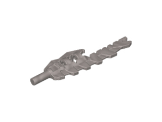 Weapon Sword Serrated with Bar Holder in Flat Silver