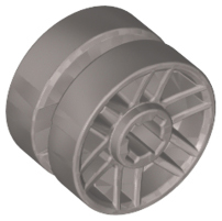 Wheel 14mm D. x 9.9mm with Centre Groove, Fake Bolts and 6 Spokes in Flat Silver