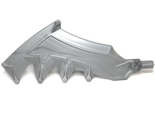 Large Figure Weapon Axe, Sword with Jagged Blade in Flat Silver