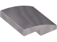Brick Curved 2 x 2 x 2/3 in Flat Silver