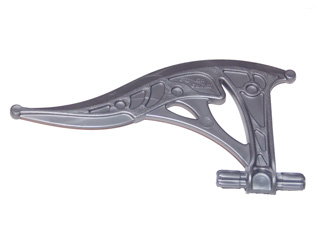 Large Figure Weapon Blade, Elaborate with 2 Axles in Flat Silver