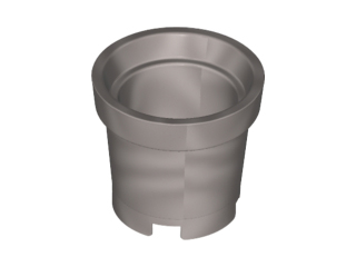 Bucket without Handle Holes - 4 Holes in Bottom in Flat Silver