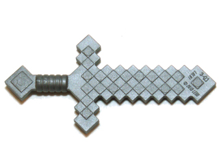 Weapon Sword Blocky in Flat Silver