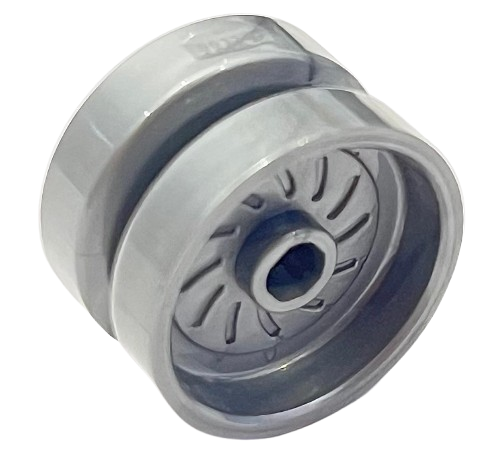 Wheel 18 x 12 with Axle Hole and Stud in Flat Silver