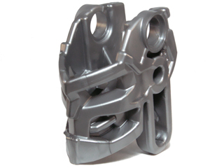 Large Figure Head Connector Block (Toa Okoto) in Flat Silver
