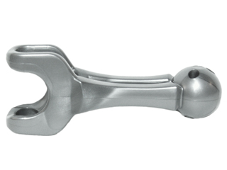 Large Figure Skeletal, Limb with Ball Joint and Ball Socket, Rounded Beam in Flat Silver