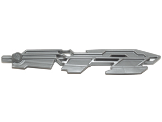 Large Figure Weapon Sword, Skull Warrior in Flat Silver