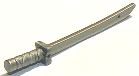 Weapon Sword / Katana / Shamshir with Capped Pommel [Square Guard] in Flat Silver