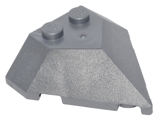 Brick Wedged, Sloped 4 x 4 Pointed in Flat Silver