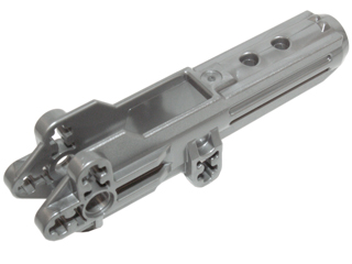 Large Figure Weapon Gun, Body with Hole on Side in Flat Silver