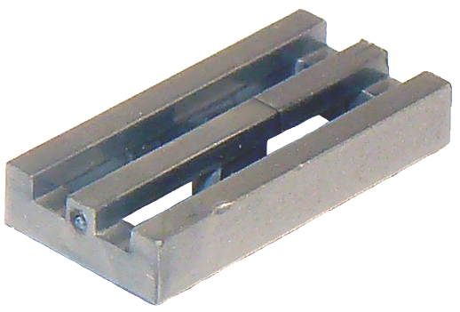 Tile Special 1 x 2 Grille with Bottom Groove in Flat Silver