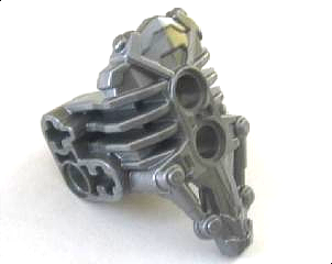 Large Figure Torso, Armor Uniter with 2 Pin Holes on Front, Axle and Pin Holes on Sides in Flat Silver