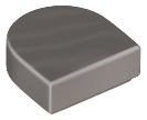 Tile Round 1 x 1 Half Circle in Flat Silver