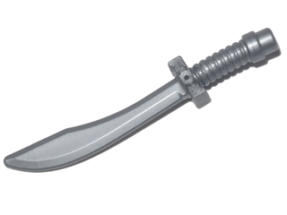 Weapon Sword / Saber with Curved Blade and Hilt in Flat Silver