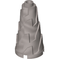 Cone 2 x 2 x 3 Jagged in Flat Silver