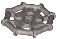 Plate Special 2 x 2 with Bar Frame Octagonal in Flat Silver