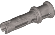 Technic Pin Long with Friction Ridges Lengthwise and Stop Bush [3 Lateral Holes, Big Pin Hole] in Flat Silver