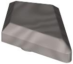 Tile Special 1 x 2 Diamond Plain in Flat Silver
