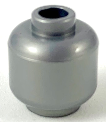 Minifig Head [Plain] [Vented Stud - 2 Holes] in Flat Silver