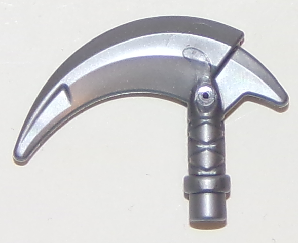 Weapon Scythe / Hook with Bar in Flat Silver