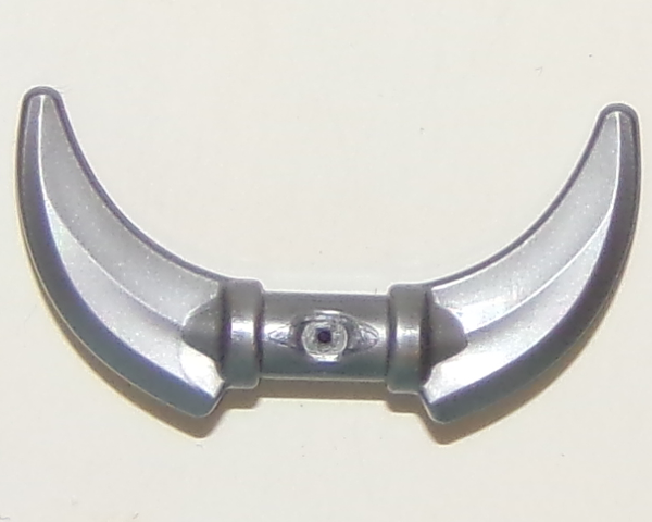 Weapon Scythe / Hook with Double Blades in Flat Silver
