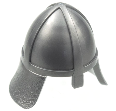 Helmet Castle with Neck Protector in Flat Silver