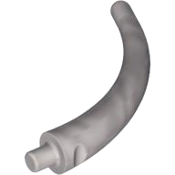 Animal Body Part / Plant, Tail / Claw / Horn / Branch / Tentacle, End Section in Flat Silver