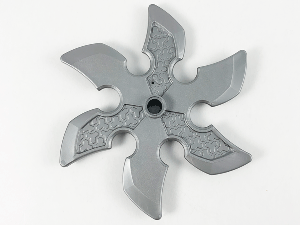 Large Figure Weapon 6 Blade Ninja Star / Shuriken in Flat Silver