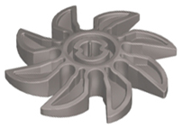 Propeller 8 Blade 5 Diameter in Flat Silver