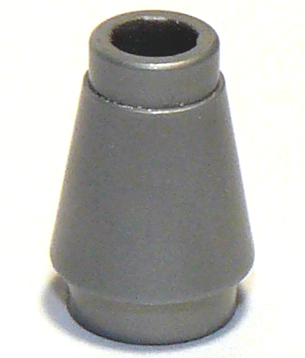 Cone 1 x 1 [Top Groove] in Flat Silver