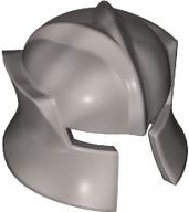 Helmet Castle with Cheek Protection Angled in Flat Silver