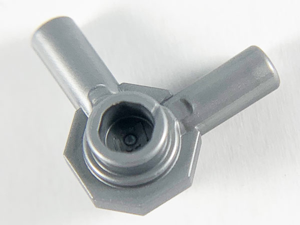 Tool Connector 2 Bar 90 deg, Stud on Both Sides in Flat Silver