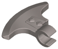 Weapon Axe Head, Clip-on (Viking) [Thick Clip] in Flat Silver