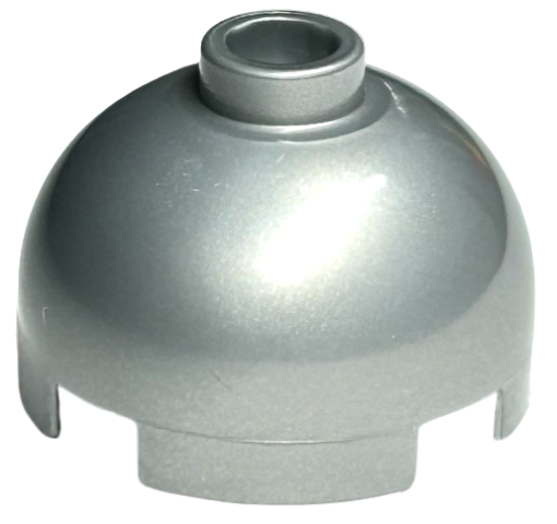 Brick Round 2 x 2 Dome Top, Vented Stud in Flat Silver