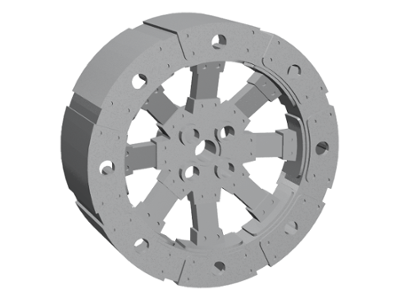Wheel Wagon Viking with 12 Holes [7 Studs Diameter] in Flat Silver
