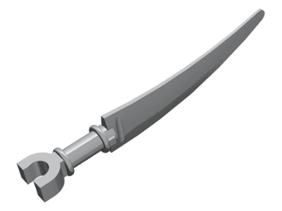 Weapon Sword Scythe Blade with Clip Pommel in Flat Silver