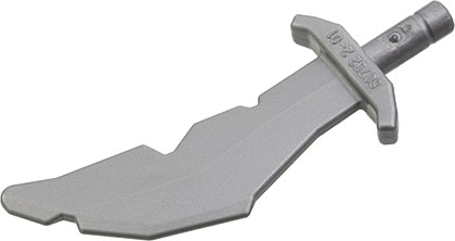 Weapon Sword / Scimitar Notched Blade in Flat Silver