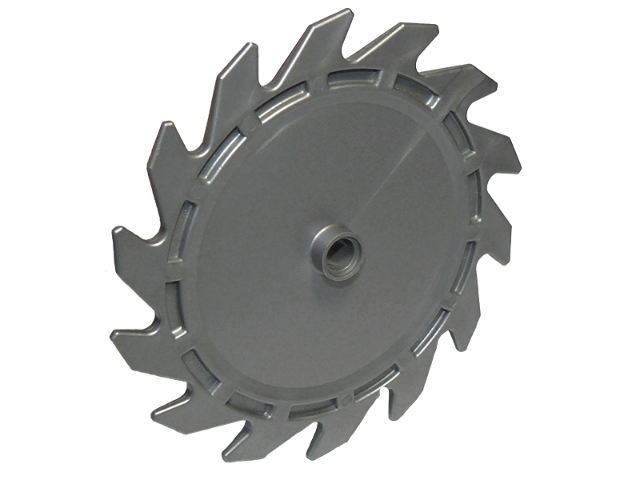 Technic Circular Saw Blade 9 x 9 with Pin Hole in Flat Silver