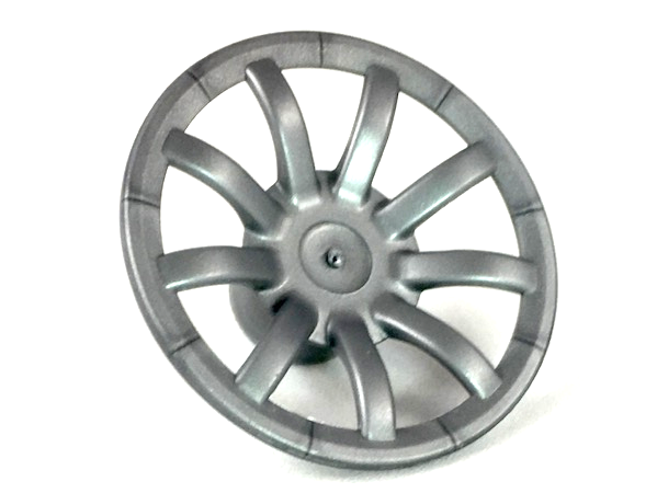 Wheel Cover 9 Spoke - 24mm D. in Flat Silver