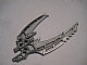 Large Figure Weapon Blade, Double Curved (Mata Nui Scarab Shield Half) in Flat Silver