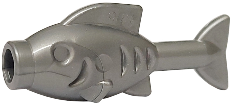 Animal, Fish [Hollow Stud Mouth] in Flat Silver