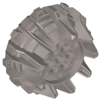 Wheel Hard Plastic with Small Cleats and Flanges in Flat Silver