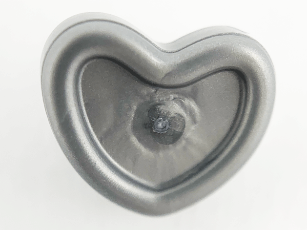 Headwear Accessory Double Heart on Pin in Flat Silver