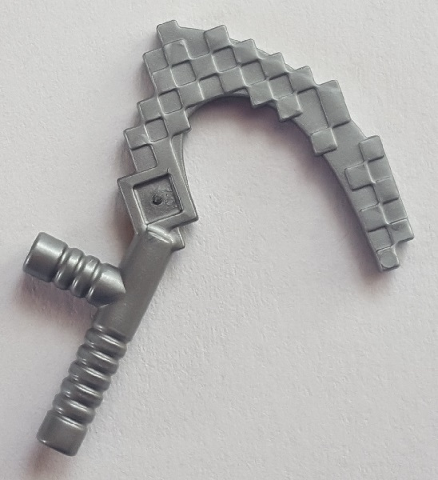 Weapon Scythe, Pixelated in Flat Silver
